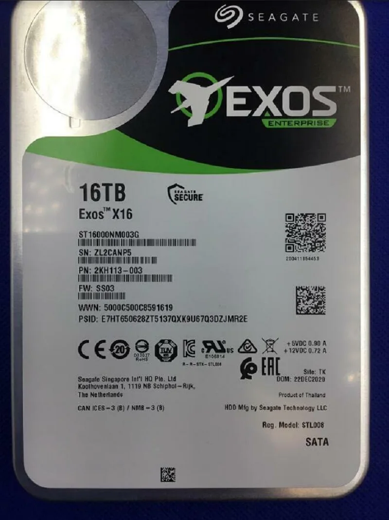 

For Seagate Exos X16 ST16000NM003G 16 Tb Hard Drive Internal Sata Sata/600 Stor