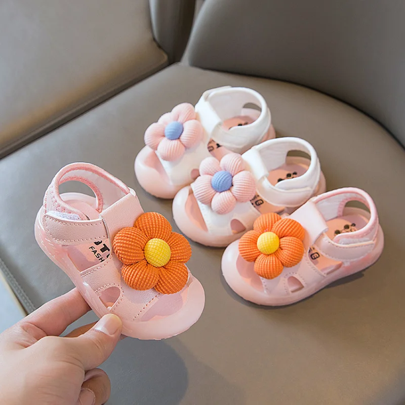 

Детские сандалии, летняя прогулочная обувь для девочек, пляжная обувь для малышей, сандалии для маленьких принцесс, дышащая обувь с цветочным рисунком G05104