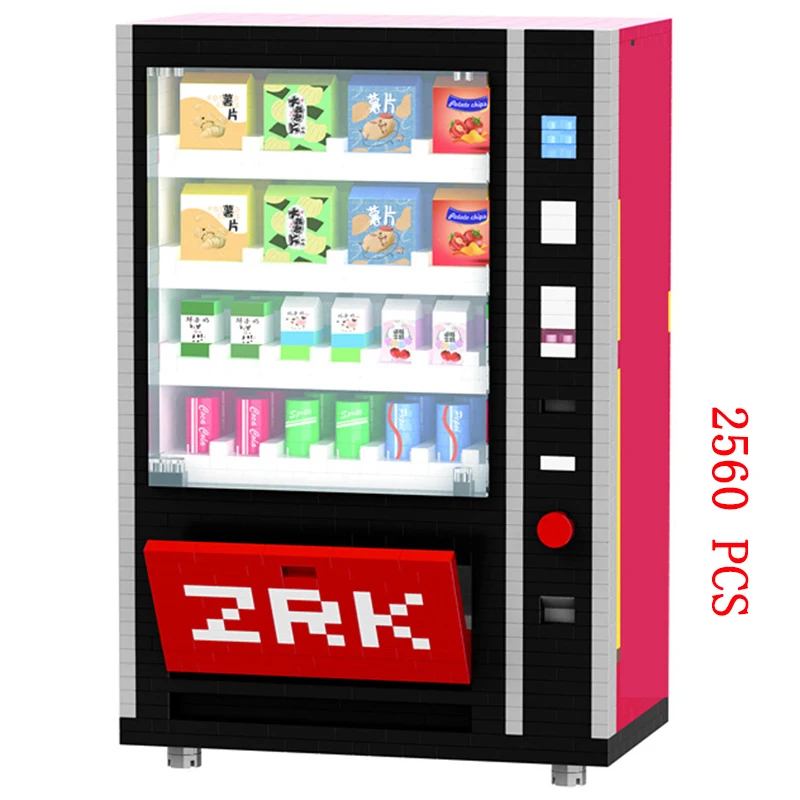 

micro bricks creative city mini street view diamond building blocks food drinks shop store vending machine ideas