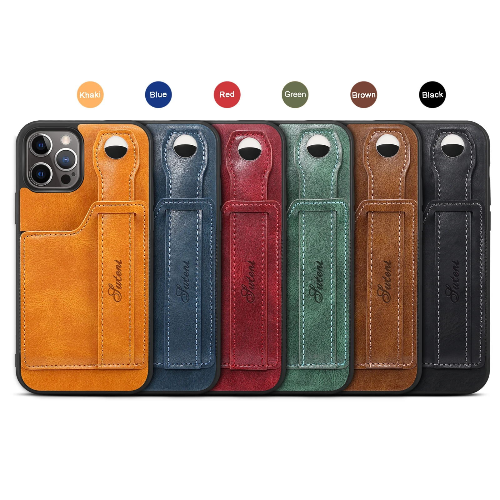 For iPhone 13 12 11 Pro Max 13 12 Mini 6 7 8 Plus X XS XR Case With Wrist Strap And Credit Cards Pocket Wallet Flip Cover Stand