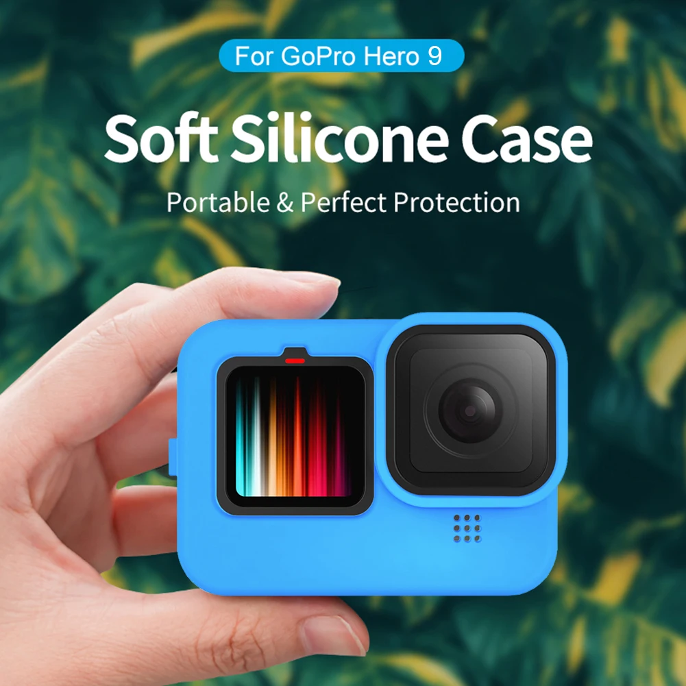 

Protective Silicone Case Housing Cover +Portable Quick Release Lightweight Lens Cap for GoPro Hero 9 Hero9 Black