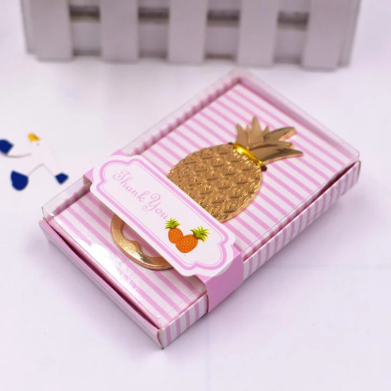 100pcs/lot Gold Pineapple Bottle Opener Party Favors Gift We