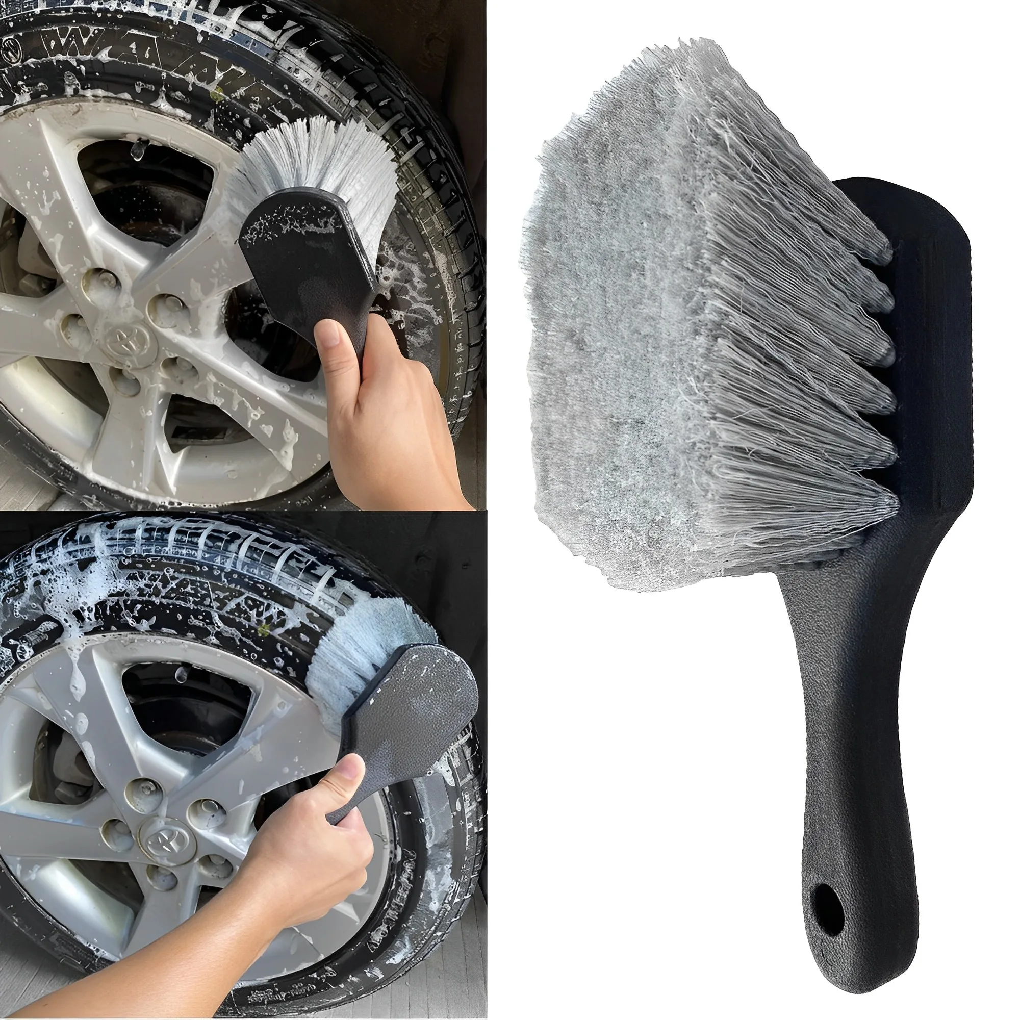 Car Harmless Wheel Cleaning Brush Detail Brush Short Handle Tire Rim Washing Brush Car Cleaning Maintain Tools Auto Accessories