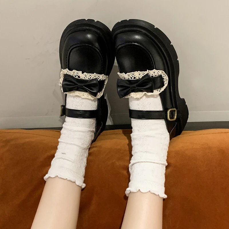 

Womens Derby Shoes Female Footwear British Style Leather Dress Summer Preppy New Mary Janes Rubber Basic Spring Fabric PU