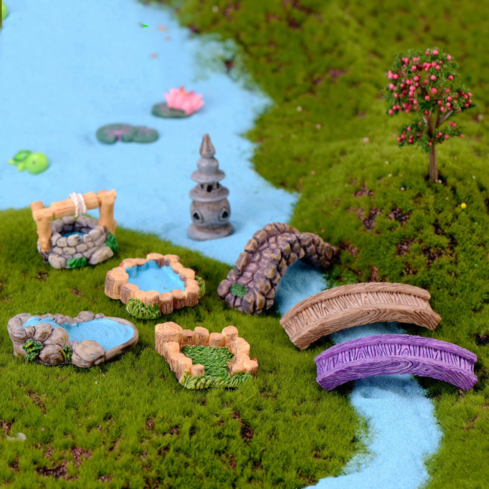 resin house miniatures figurines garden decoration outdoor accessories mini crafts for home garden decor free global shipping