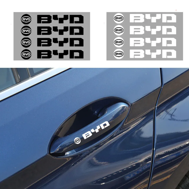 

4pcs Car Door Handle Sticker Auto Decal for BYD F3 F0 S6 Battery Tang Suragical Mask EV 2021 G3 F3R l3 Care Mascarilla Lithium