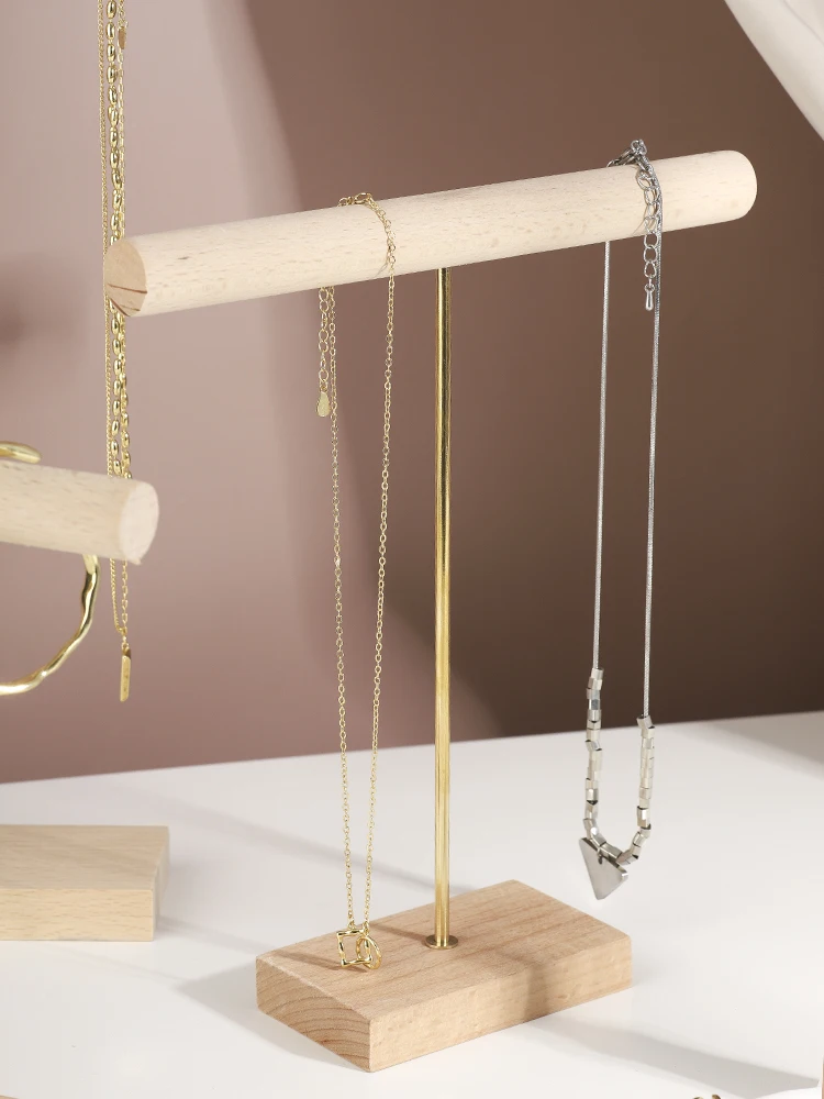

Creative Beech Wood Necklace Display Stand DIY Eco Natural Wood Bracelet Shelf Household Jewelry Storage Holder