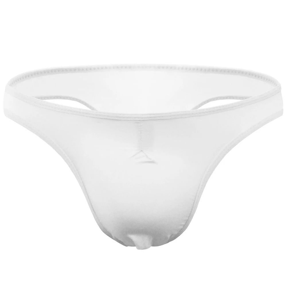 

Men Ice Silk Bikini Briefs Trunks Comfort Soft G-strings U Convex Big Pouch Briefs Panties Solid Hight Cut Elastic Underpants