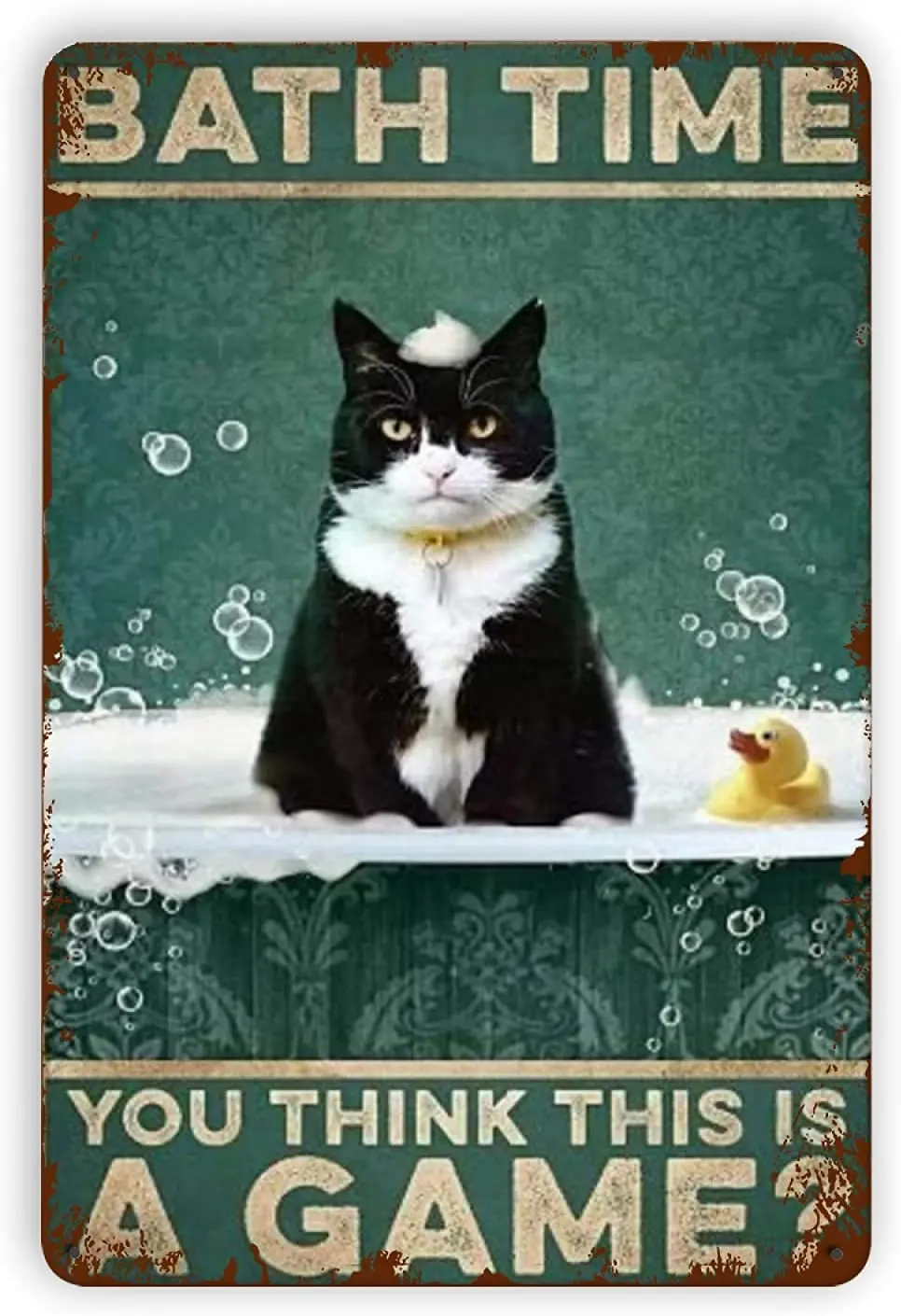 

Aperiy Metal tin Sign Bath time Toilet Bathroom Wall Art Decoration Sign for Home Decoration Wall 12x8inch