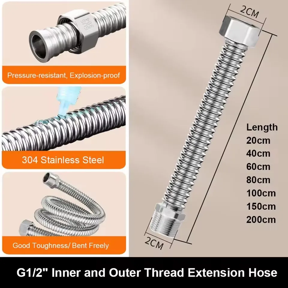 

Гофрированный водопроводный шланг из нержавеющей стали G1/2