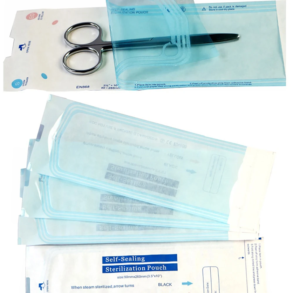 Фото 200PCS Professional Dental Self -sealing Sterilization Bag Self -adhesive Punch Disinfection Oral Sealing Disposable Packaging №2