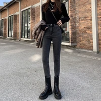 cgc spring autumn fashion 2022 high waist jeans women slim comfort cotton denim pants casual streetwear straight baggy jeans