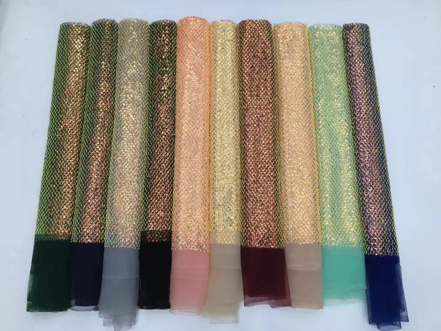 Роскошная нигерийская сетчатая кружевная ткань с блестками 2023