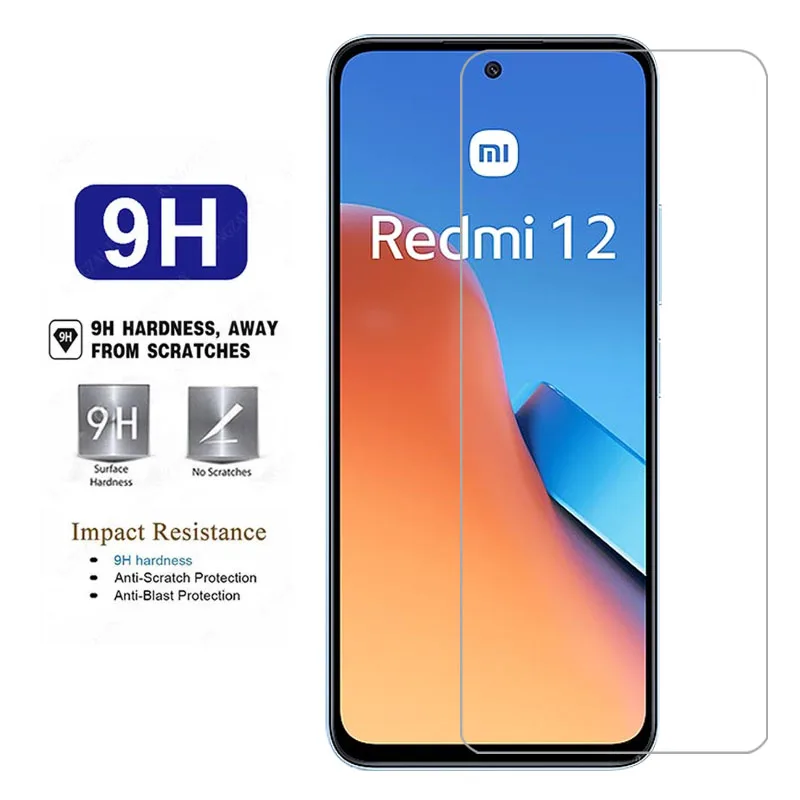 Чехол из закаленного стекла для xiaomi redmi 12 4g телефонный чехол redmi12 задняя крышка 360