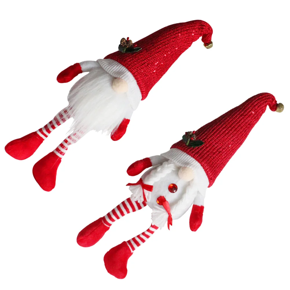 

Christmas Santa Elf Plush Faceless Adorable Ornaments Gnome Decor Festival Decoration Table Handmade Hanging Decors Scandinavian
