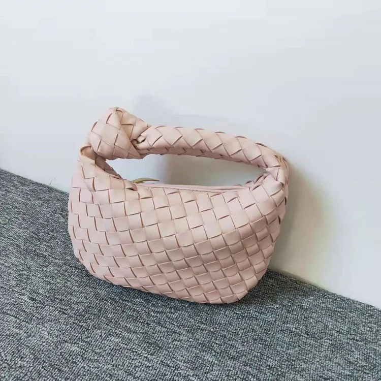 Luxury zipper clutch woven leather bags for women new fashion shoulder lady hobo hand clutch bag soft hobo tote bag  jodie