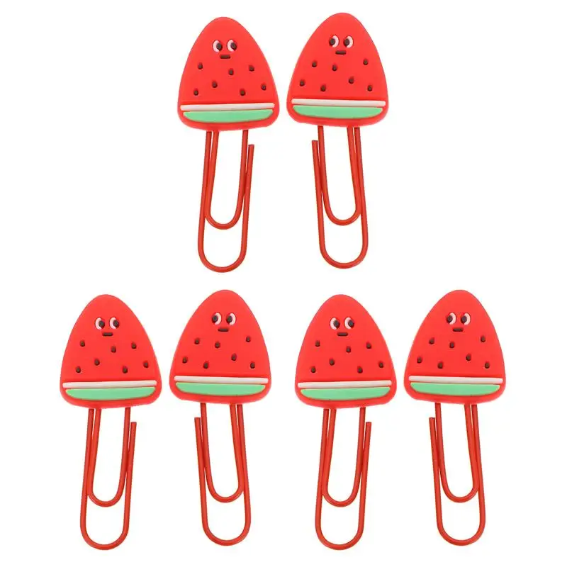 

6Pcs Little Fruit-shaped Paper Clips Colored Clips School Supplies Profiled Pin