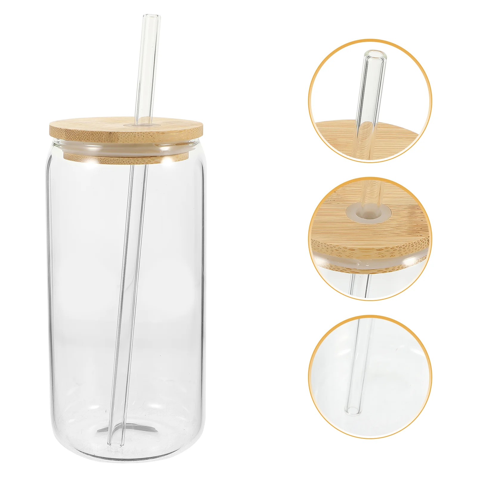 

Bamboo Lid Drink Cup Drinking Glass Coffee Straw Mug Cups Lids Clear Tumblers Bulk Iced Class Straws Travel Water Bottle