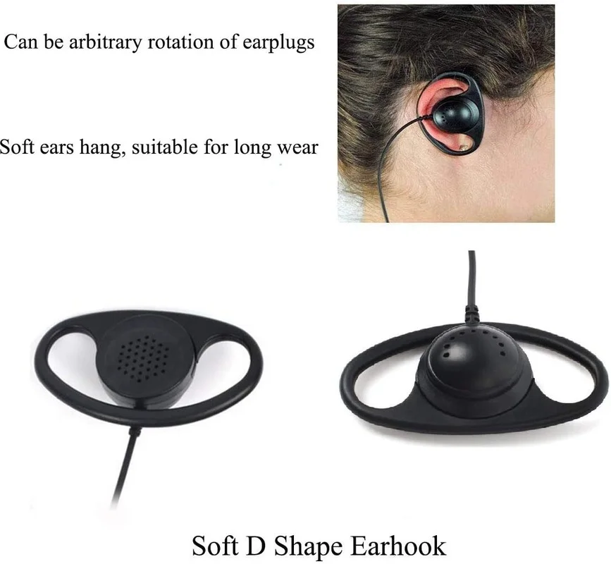 Однопроводные наушники гарнитура с микрофоном PTT MIC D-образный 2-контактный