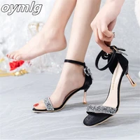 bow knot high heeled womens sandals 2022 summer new design sense rhinestones with roman temperament sandals women pumps