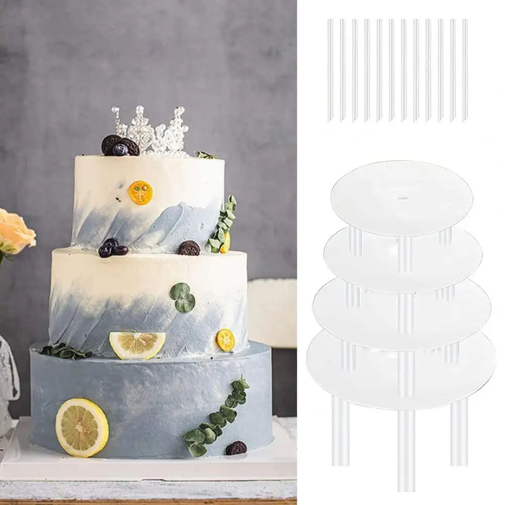 

Durable Cake Stand Easy to Use Transparent Lostwry Cake Stand Cake Plate Cake Piling Supports Cake Holder 1 Set