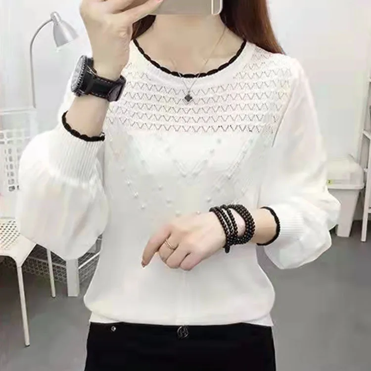 

2022 Pregnant Women Crew Neck Sweater Temperament and Casual White