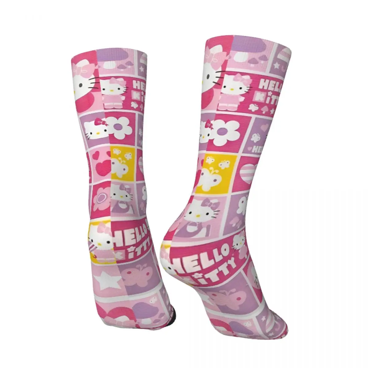 Hello Kitty Socks Winter Sanrio Stockings Funny Unisex Men High Quality Custom Outdoor Anti-Slip