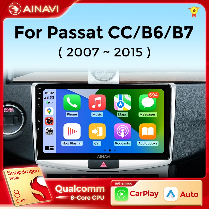 For Volkswagen Vw Passat B6 B7 Cc 2007-2015 Carplay Radio An