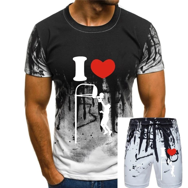 

Мужская футболка с логотипом баскетбола I Heart Love, Женская свободная футболка, маленький размер 6Xl, Ss & Ls
