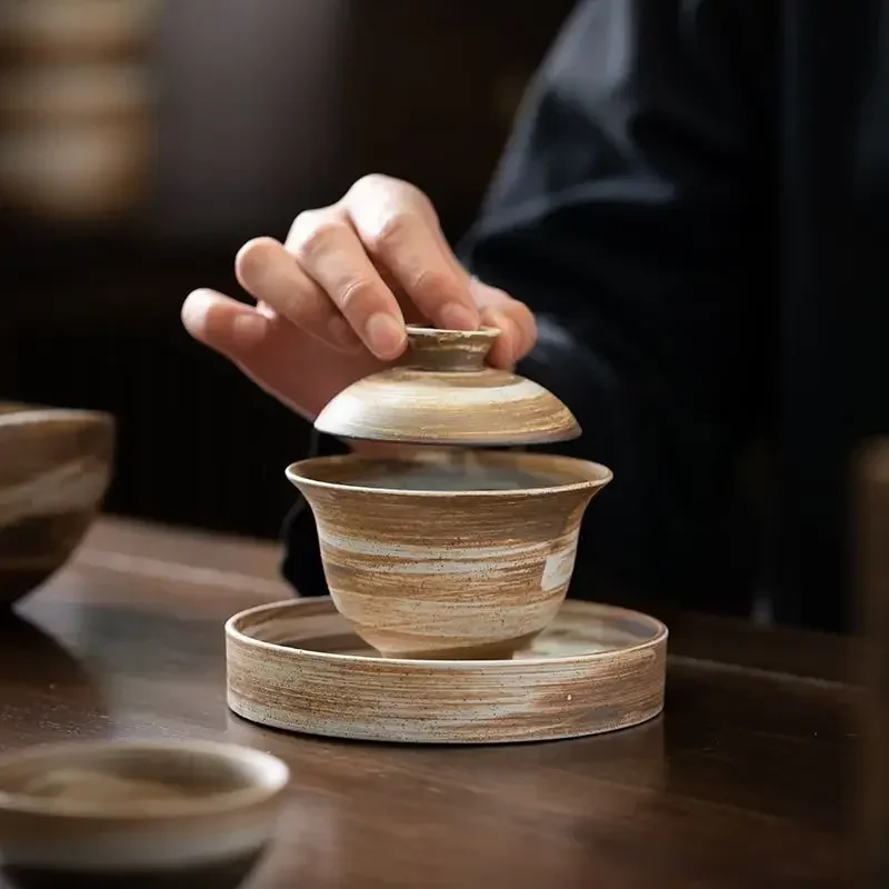 Женская необычная чашка для чая грубая керамика ручная матовая глазурованная