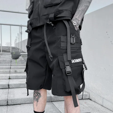 Мужские тактические шорты-карго, функциональные шорты до колена с несколькими карманами, уличная одежда в стиле хип-хоп, лето 2023