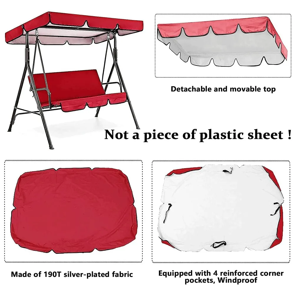 

Swing Bench Chair Cover Kit Oxford Cloth Protector Replacement Sun Shade Waterproof Garden High Quality Outdoor