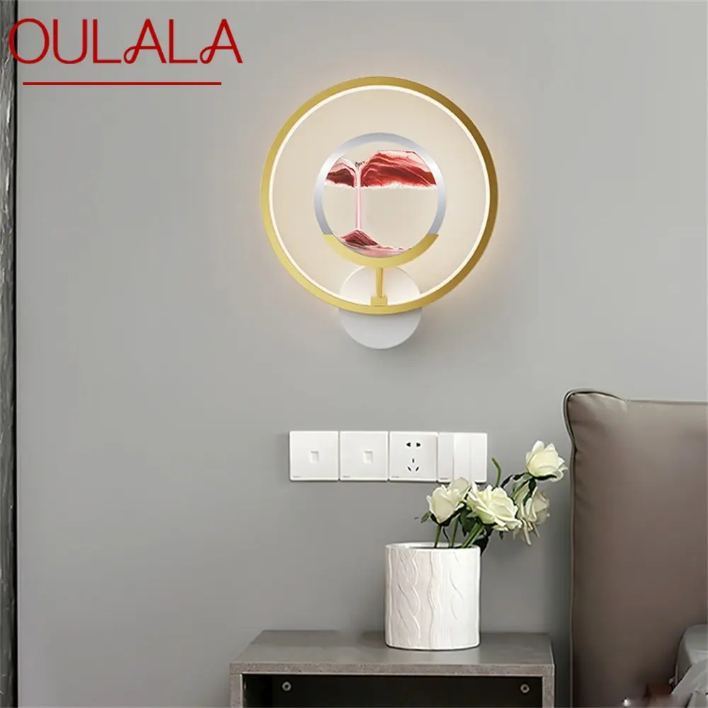 

OULALA Hourglass Wall Light LED 3 Colors Creative Design Aluminium Sconce Lamp Decor for Home Living Bedroom