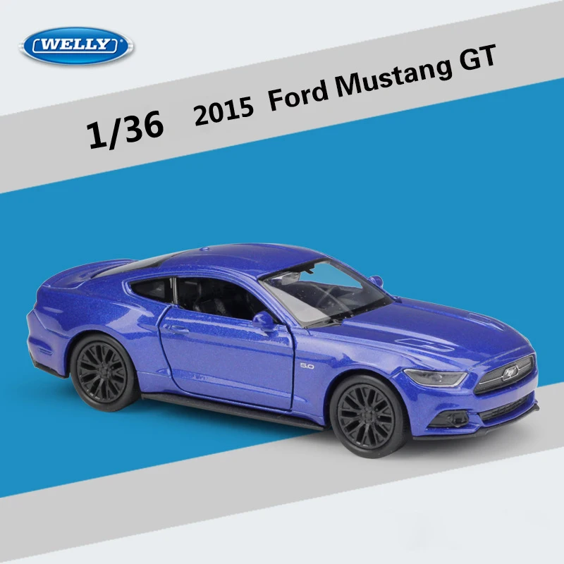 

WELLY 1:36 2015 Ford Mustang GT Sports Car Metal Pull Back Car Model Car Diecast Car Alloy Toy Car For Children Gift B153