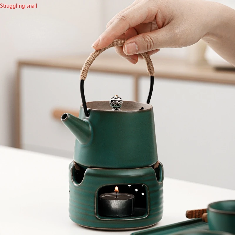 Japanese Teapot Warmer Candle Heating Insulation Base Candle Holder Tea Set Heat-resisting Ceramic Heating Base Tea Heated