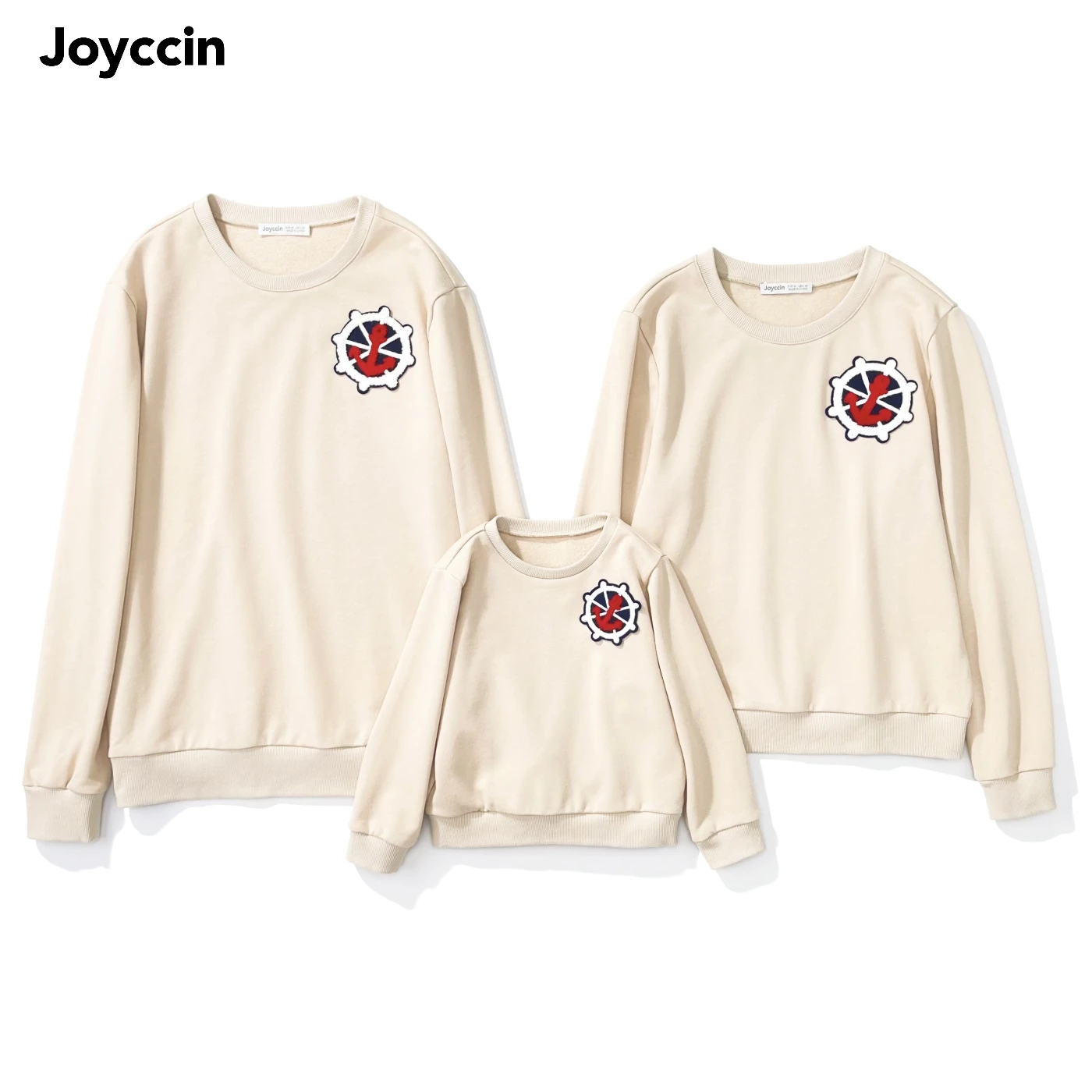 

Joyccin Family Matching Outfits Fleeced Pullove Fall Plus Size Thick Unisex Solid Tops Mother Kids Embroidery Sweatshirts