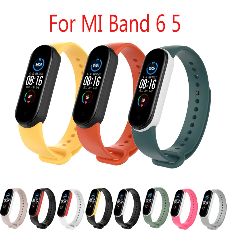 

For Mi Band 6 5 Strap Silicone Two-color Personalized Mi Band 6 5 Strap Bracelet Replacement Smart Sports Fitness Wrist