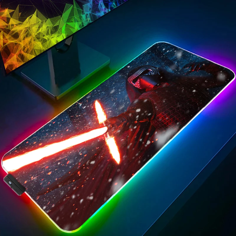 

Computer Offices Kylo Ren Star Wars Rug Mousepad Gamer RGB Mouse Pad Rgb Pc Accessories Keyboard Mat Carpet LED Game Mats Laptop