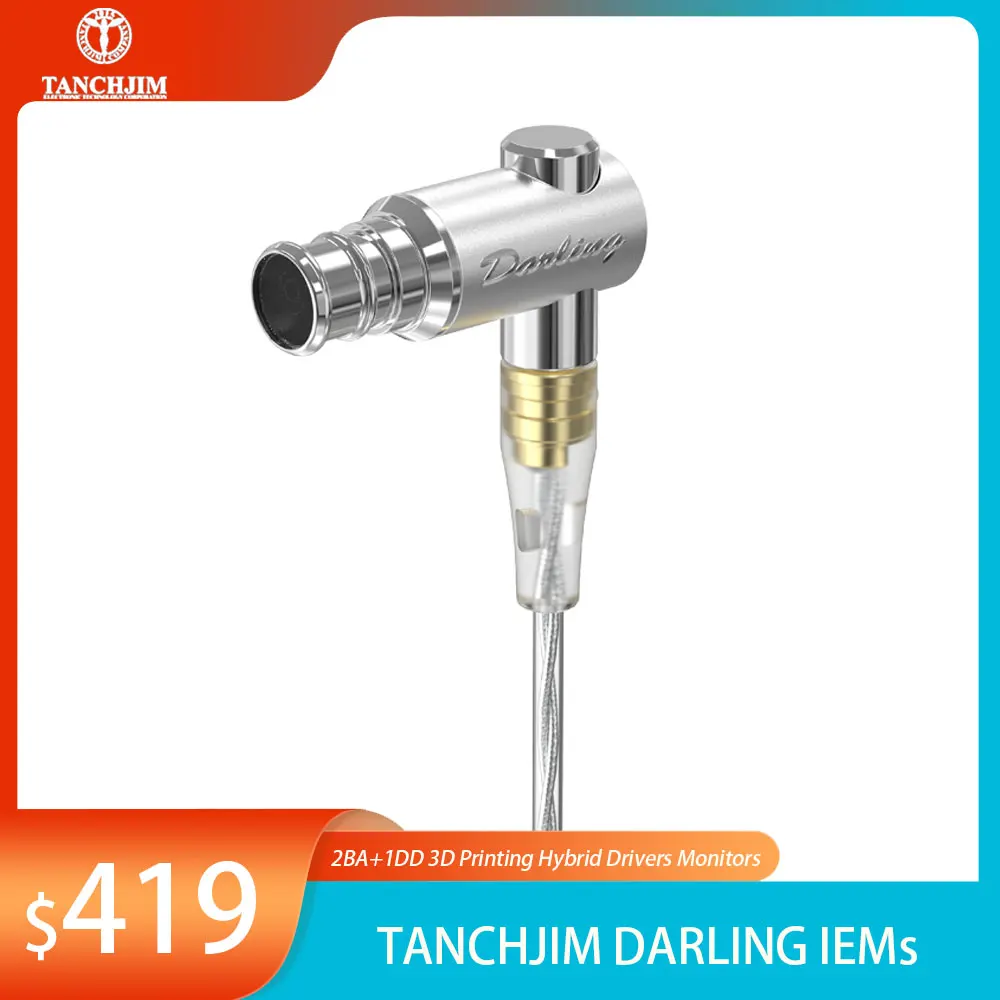 

TANCHJIM Darling Wried HIFI Best In Ear IEMs Earphone 2BA+1DD 3D Printing Hybrid Drivers Monitors with Detachable MMCX Cable
