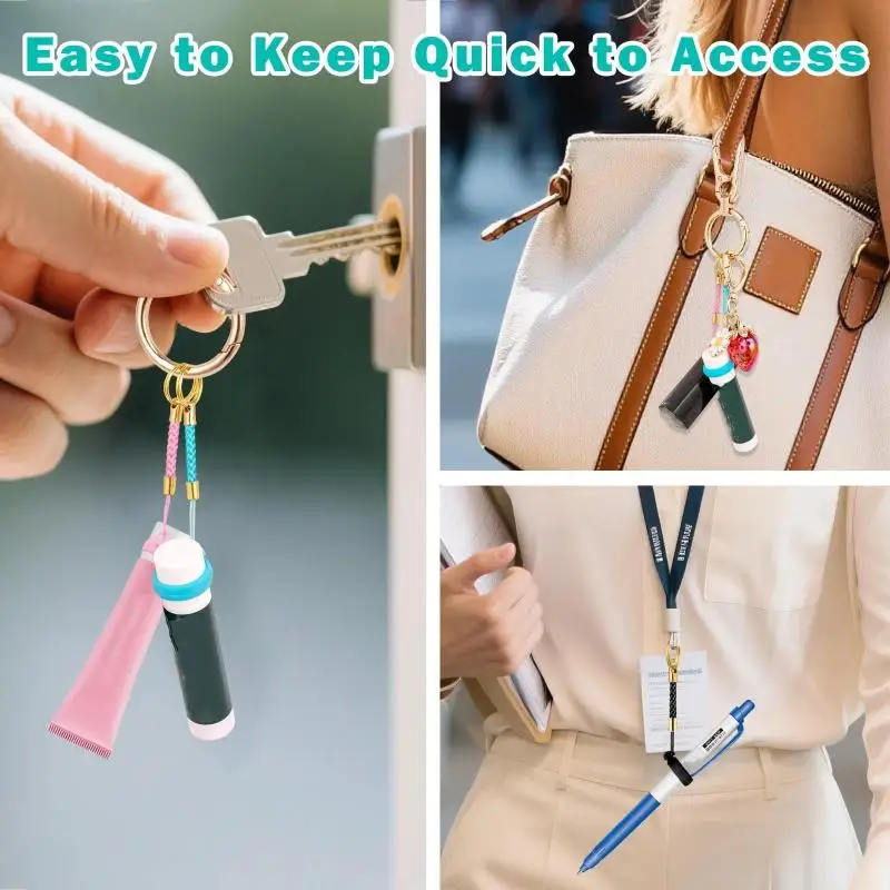 1 шт. Брелок-держатель для бальзама для губ с эластичным плетеным ремешком, портативный органайзер для блеска для губ для путешествий, школы, офиса (art.: 3920dbdcbd42d) - 3920dbdcbd42d