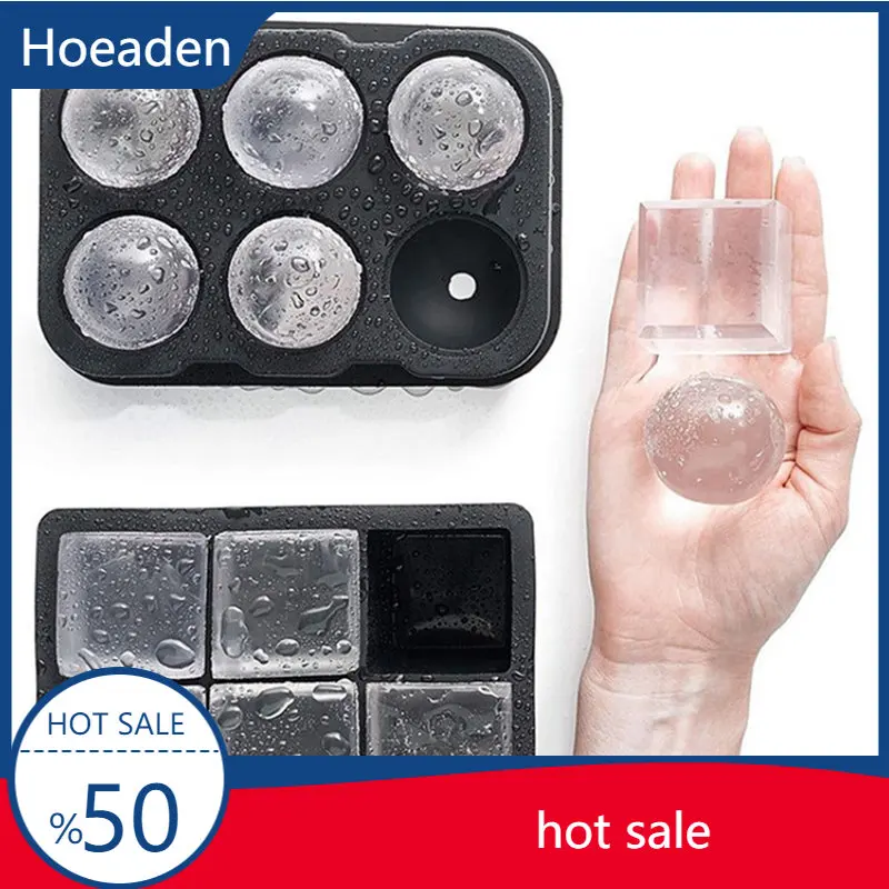 

4/6/8 Grids Silicone Ice Cube Mold Black Ice Ball Mold Round Square Ice Tray Mold Food Grade Reusable Ice Maker Ice Cream Tools