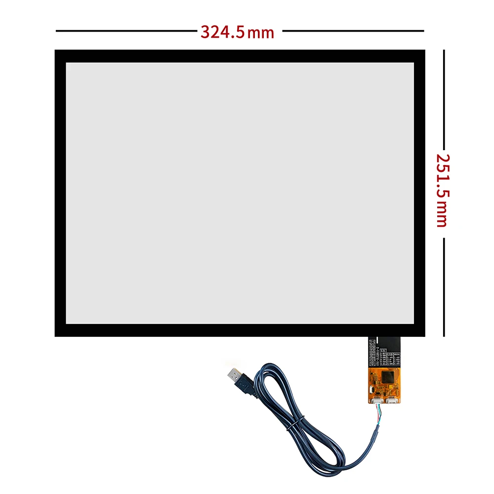 For 15.1 inch 325X252mm 324*250mm capacitive touch screen+USB cable Plug and Play