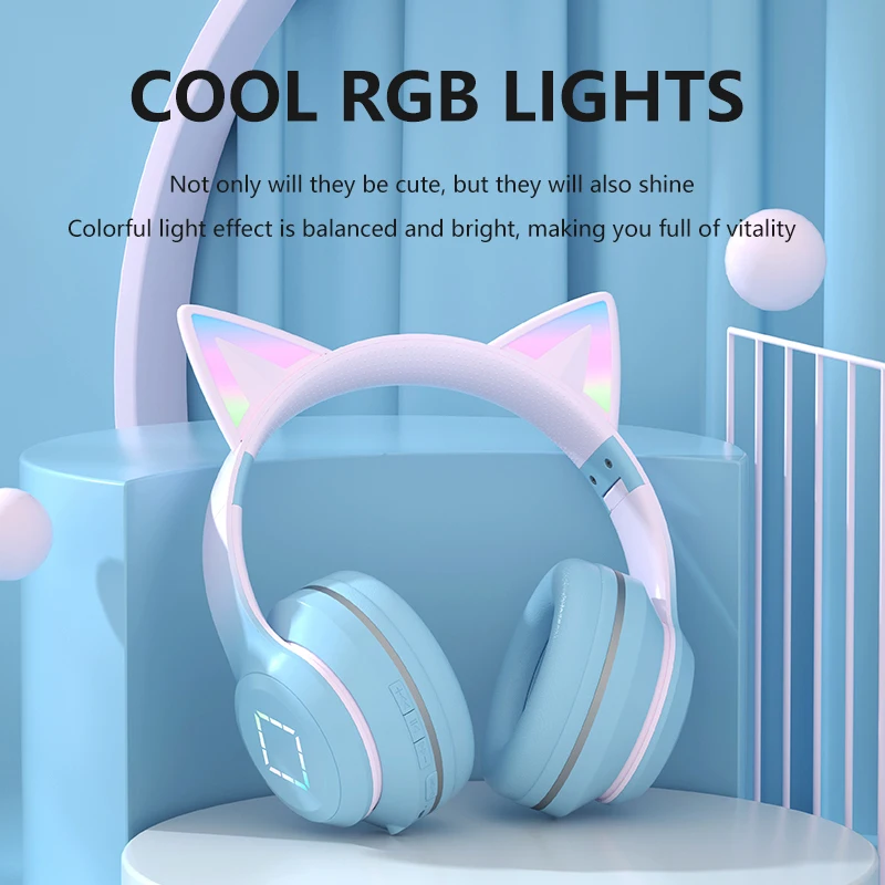 Беспроводные Bluetooth-складные наушники с градиентом RGB и шумоподавлением HIFI