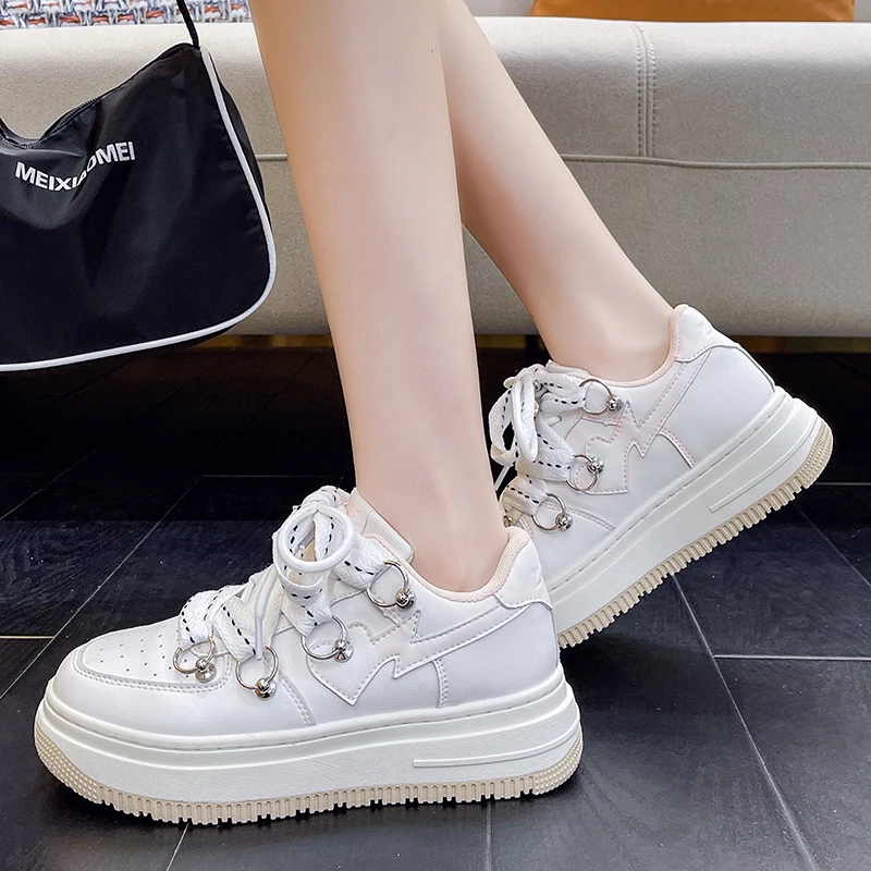 Women's sports shoes large size fashion all-match sports shoes 2022 spring and autumn thick bottom running casual couple shoes