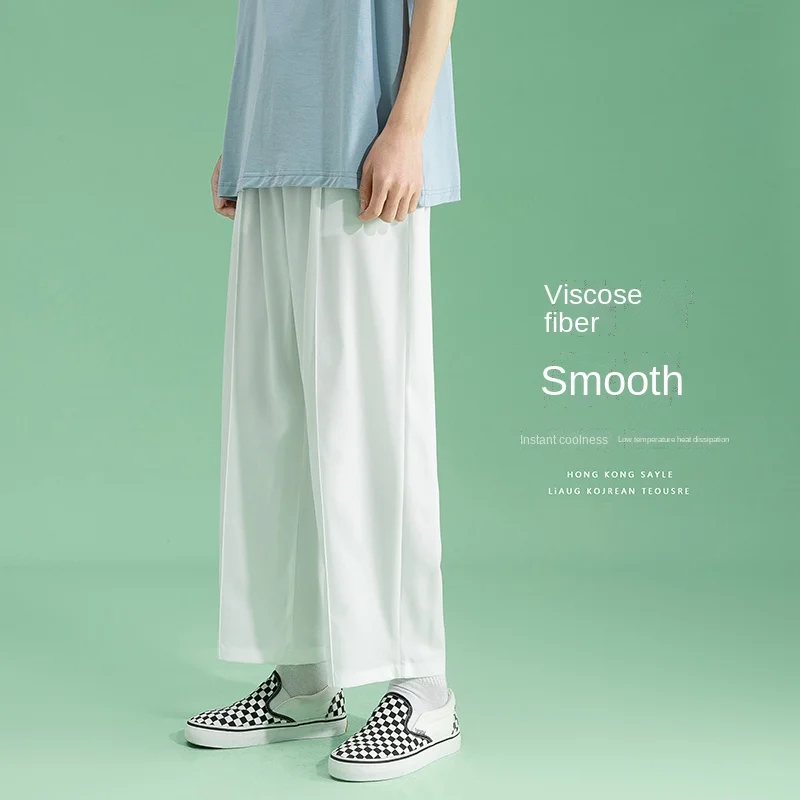 

Брюки EOENKKY мужские тонкие повседневные, модные штаны с широкими штанинами, уличные свободные прямые тренировочные штаны для бега, серого и ч...