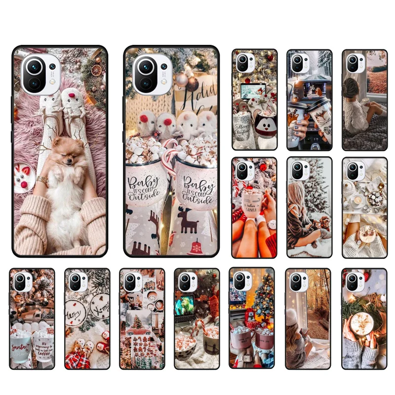 

Cartoon Christmas Winter Coffee Phone Case for Xiaomi 12 Mi 10T 11T 11 Pro 10 10T 11 lite 10pro 11Ultra Poco X3 Pro Poco F3 M3