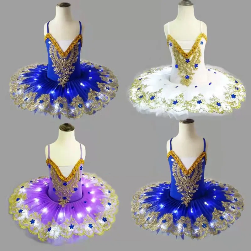 

Luminous Led Light Professional Ballet Tutu Black Swan Lake Adult Kids Ballet Dance Costume Girls Women Ballerina Dress Party