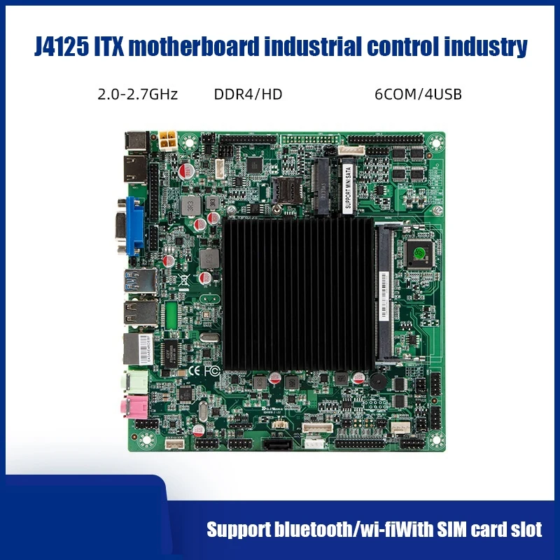 

J4125 Industrial Control Motherboard X86 Mini J4125 Quad-Core Four-Wire DDR4 RAM SATA 3.0 Mini-PCIE