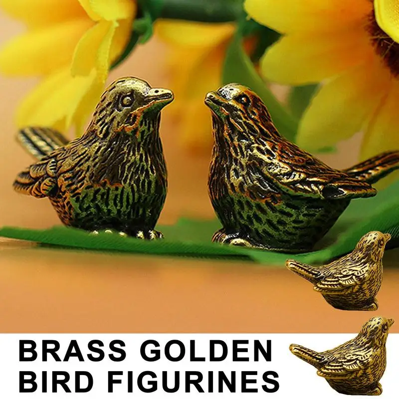 Латунная статуя птицы 2 шт. латунные фигурки воробья в стиле ретро винтажные