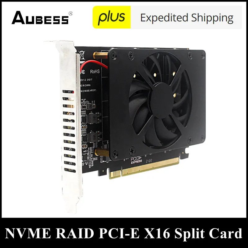 4-дисковый адаптер M.2 NVMe SSD PCIe X16 PCI Express 4.0 с переключателем на 4 порта карты адаптера